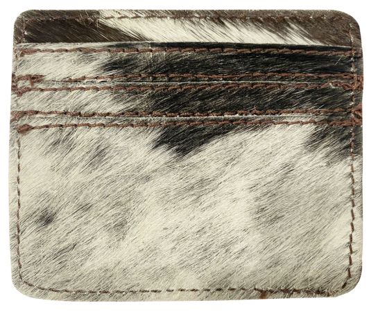 Tri-Colored Hair on Cowhide Slim Card Wallet